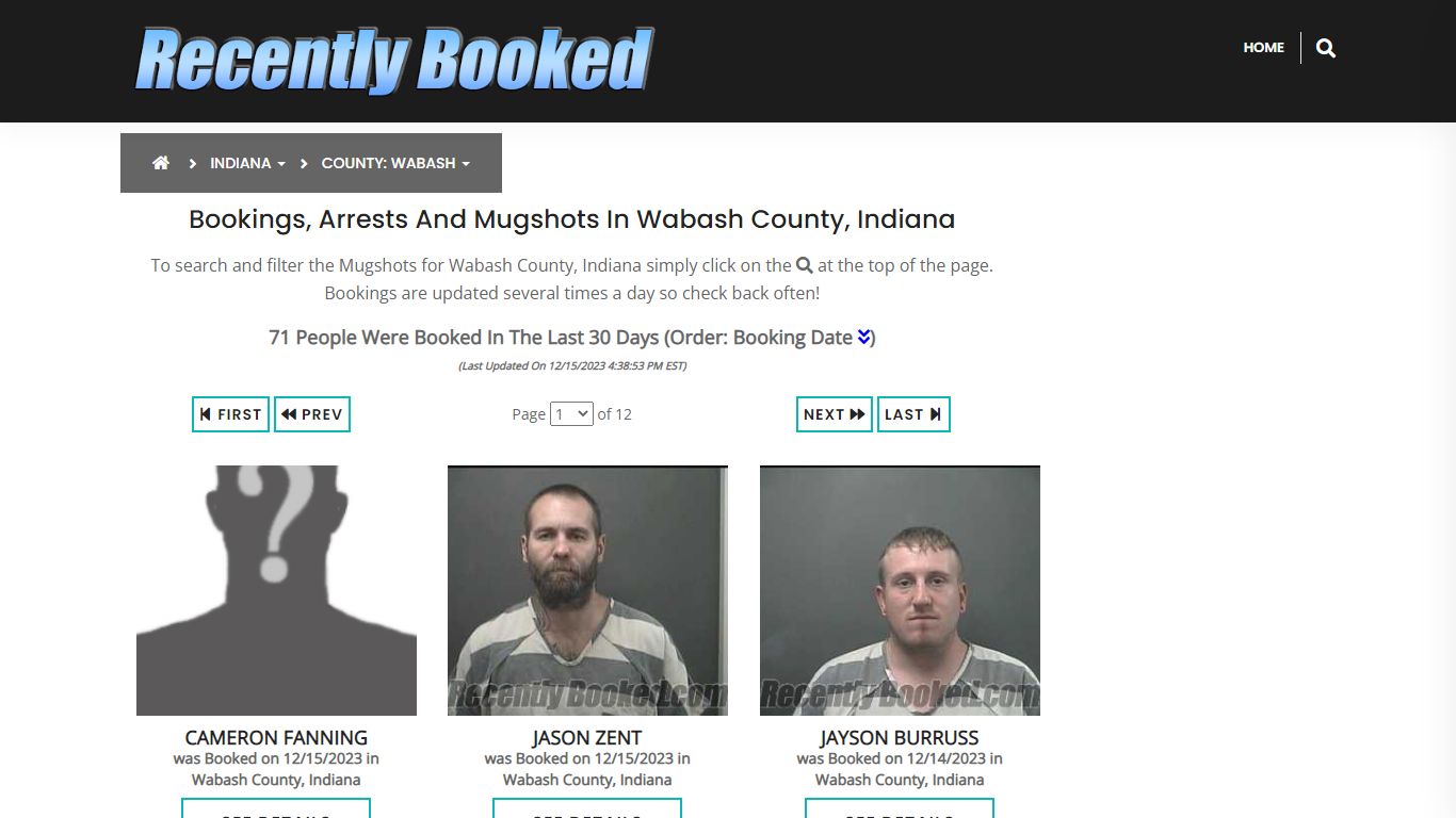 Recent bookings, Arrests, Mugshots in Wabash County, Indiana